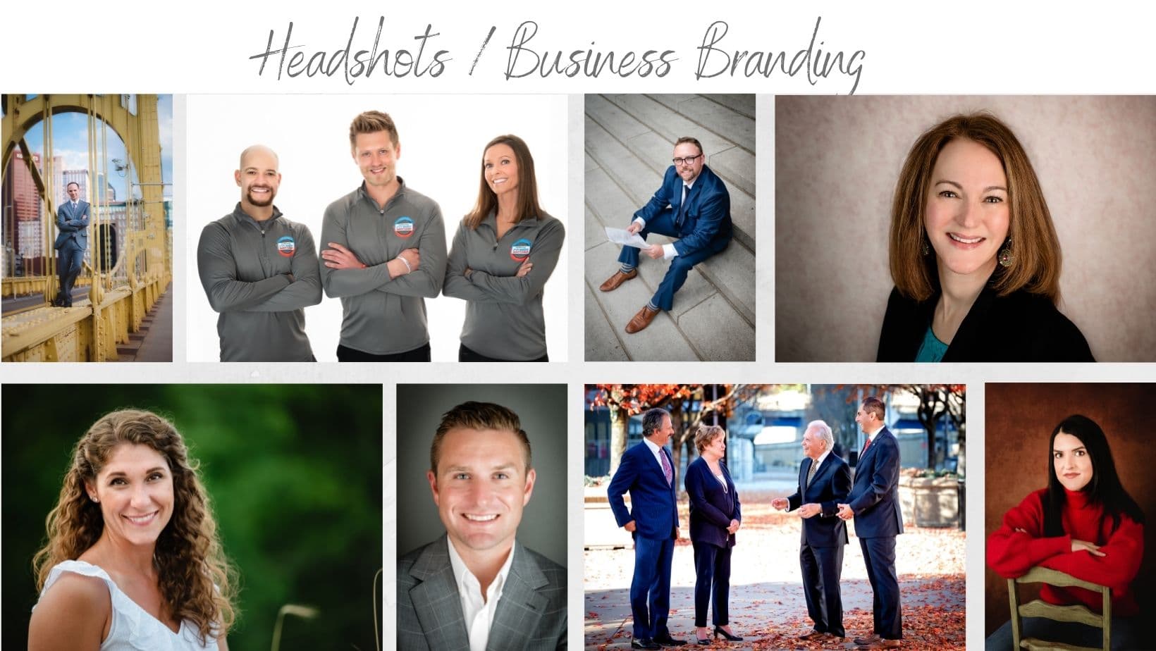 A collage of photos with headshots