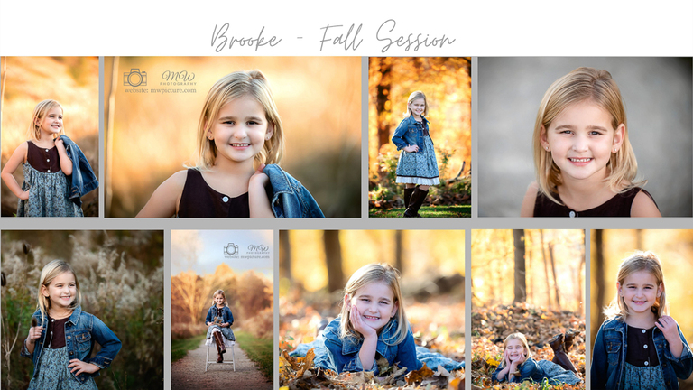 A collage of photos with the words brooke fall session