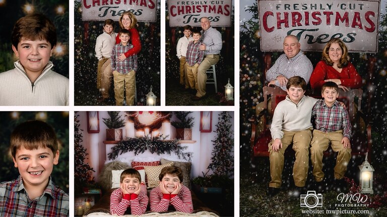 A collage of photos with the words " merry christmas from santa ".