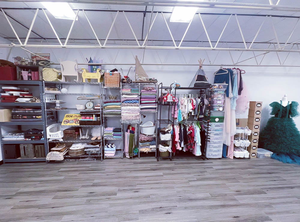 A room filled with lots of shelves and boxes.